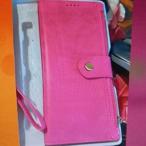 Pink Wallet with Wrist Strap Moto G Pure
